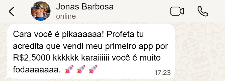 Print de conversa com resultado de aluno